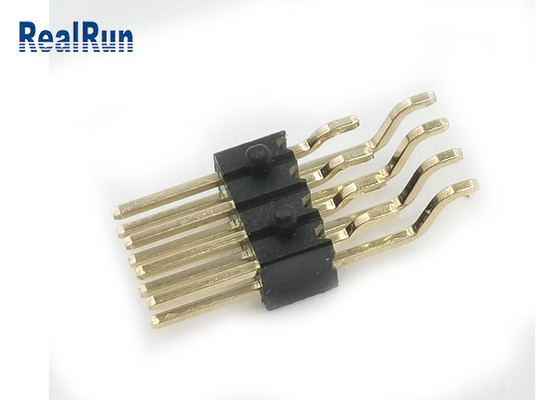 Прямоугольный соединитель золота латуни заголовка 2x4P Pin SMT с тангажом доски 1,27 Pcb столба мужским