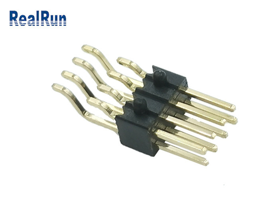 Прямоугольный соединитель золота латуни заголовка 2x4P Pin SMT с тангажом доски 1,27 Pcb столба мужским