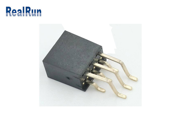Проштемпелеванное золото заголовка SMT гнезда Pin итога 6 терминала 2x3p женское латунное покрыло PA6T