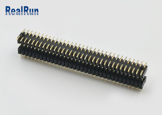 Мужчина 2X33p соединителя SMT заголовка Pin вспышки 1.0mm золота PA6T с пластмассой слоя столба двойной