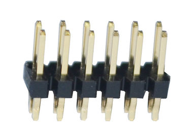 Тангаж 12P ISO9001 соединителя 2.54mm заголовка Pin ПОГРУЖЕНИЯ 500VAC латунный PA6T