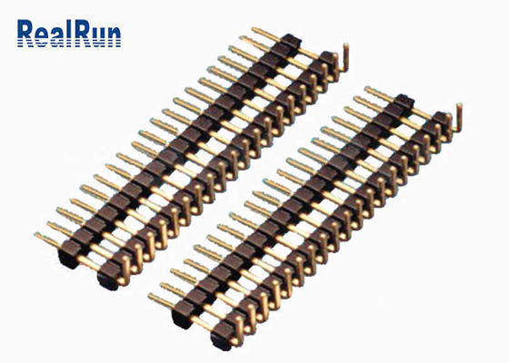 Прямоугольный соединитель PA6T заголовка строки UL94V-0 1.27mm одиночный