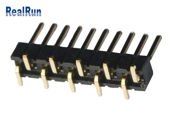 10pin одиночный соединитель заголовка строки 500VAC PA6T SMD мужской