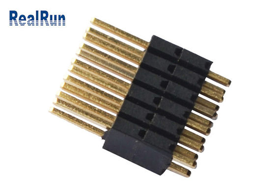Соединитель заголовка Pin высоты строки 1.27mm изолятора PA9T двойной