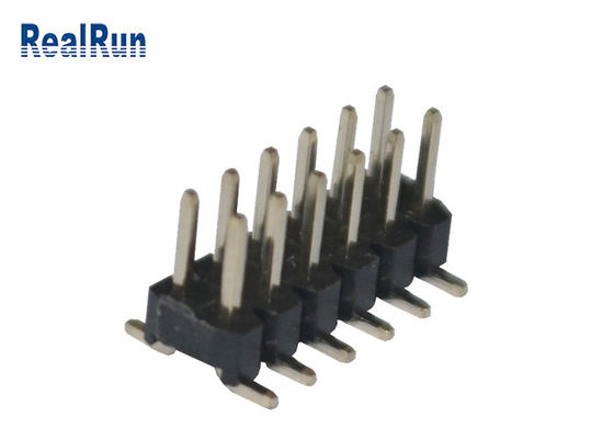 Строка черного соединителя Pcb Pin тангажа PA6T 12 2.0mm двойная