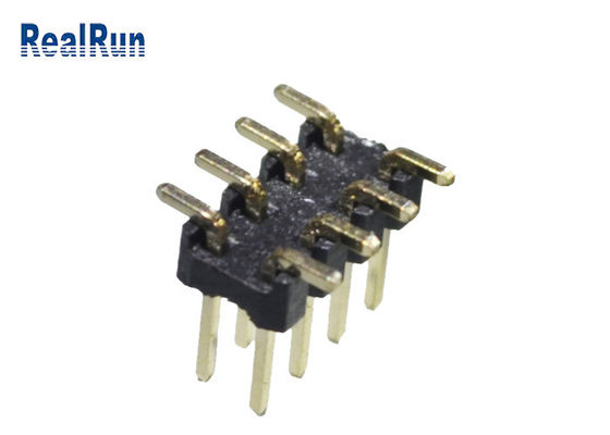 Строка черного соединителя Pcb Pin тангажа PA6T 12 2.0mm двойная