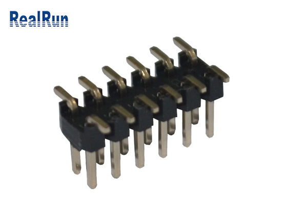 Строка черного соединителя Pcb Pin тангажа PA6T 12 2.0mm двойная
