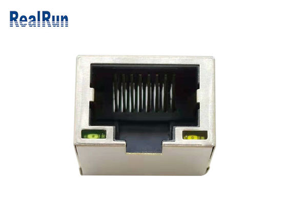 Соединитель PCB 8pin RJ45 модульного Джек прямоугольный со светом 1.5A СИД