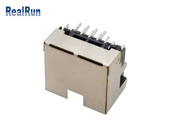 Соединитель PCB 8pin RJ45 модульного Джек прямоугольный со светом 1.5A СИД