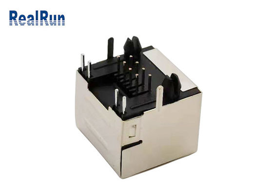 Разъем-розетка RJ45 PBT PA46 8P8C модульная с экраном металла