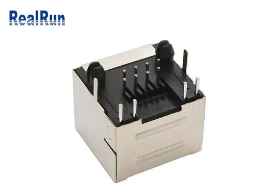 Разъем-розетка RJ45 PBT PA46 8P8C модульная с экраном металла