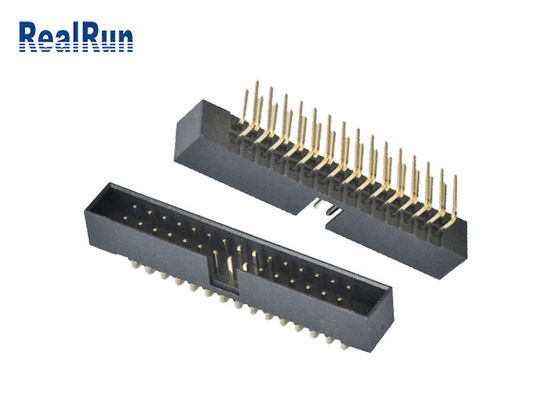 разъем-вилка Pin IDC соединителя 30 заголовка коробки припоя PBT 2.0mm 90 градусов