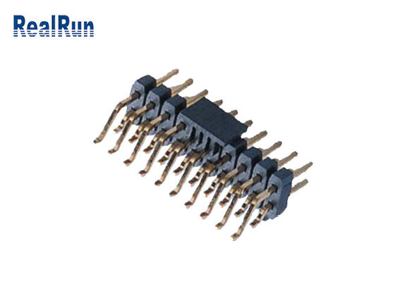 Двойной заголовок PA6T Pin строки PA6T 20P SMD горизонтальный со столбом крышки