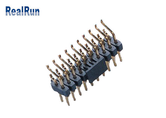 Двойной заголовок PA6T Pin строки PA6T 20P SMD горизонтальный со столбом крышки