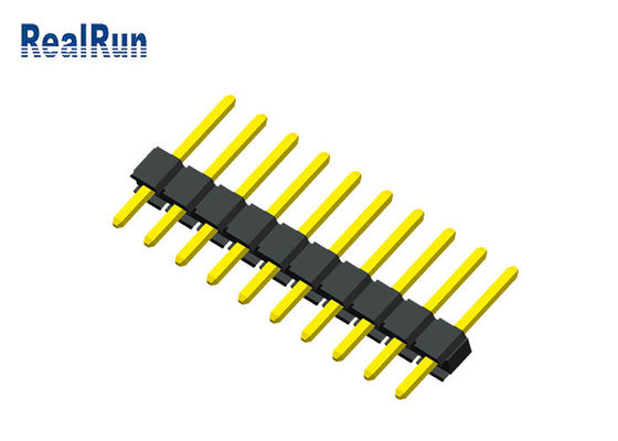 соединитель доски PCB заголовка PA6T PBT Pin строки 1x10P UL94V-0 одиночный