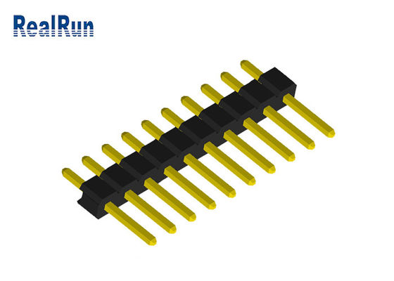 соединитель доски PCB заголовка PA6T PBT Pin строки 1x10P UL94V-0 одиночный