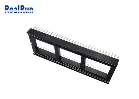 Бронза светомассы ПОГРУЖЕНИЯ PBT UL94V-0 соединителя гнезда текста PCB 64P 1.778mm Ic