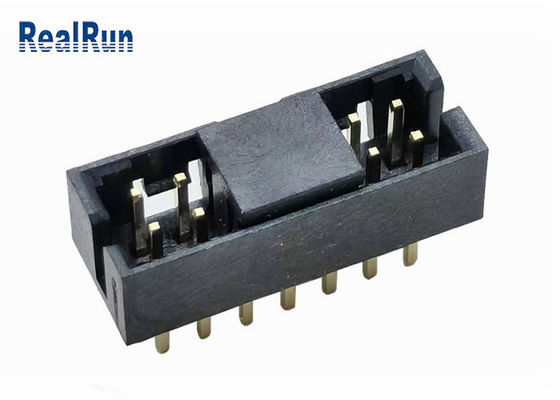 Латунь гнезда заголовка UL94V-0 14P IDC коробки строки двойника PBT H6.4 30% GF