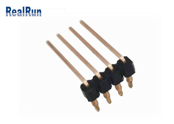Соединитель PCB THT пригонки прессы загиба UL94V-0 заголовка 90° Pin строки PA6T 4P одиночный