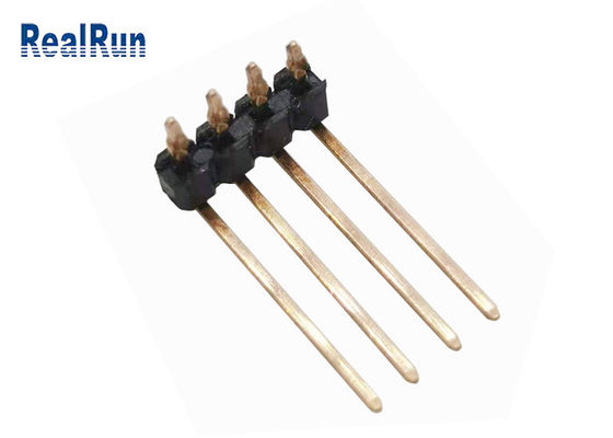 Соединитель PCB THT пригонки прессы загиба UL94V-0 заголовка 90° Pin строки PA6T 4P одиночный