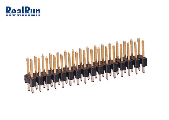 Латунная строка двойника UL94V-0 соединителя 2.54mm заголовка прямого Pin PA6T 180°