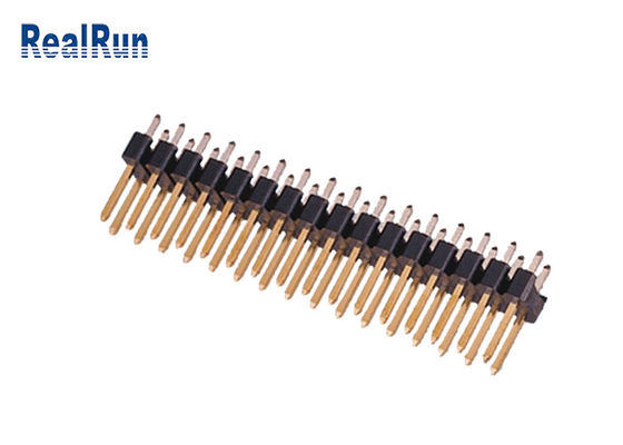 Латунная строка двойника UL94V-0 соединителя 2.54mm заголовка прямого Pin PA6T 180°