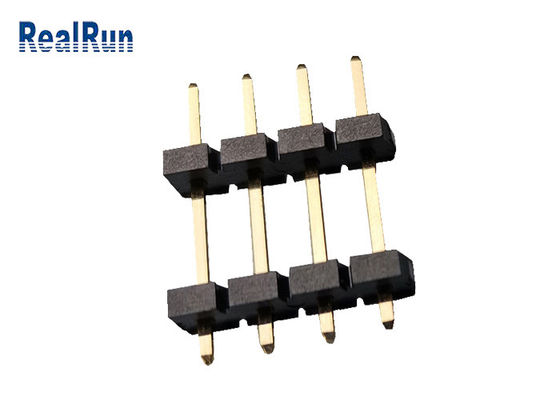 Соединитель UL94V-0 заголовка строки соединителя 1*4P заголовка Pin PBT LCP латунный двойной