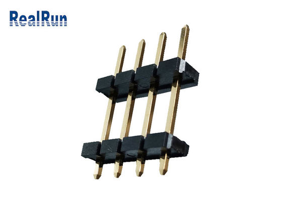 Соединитель UL94V-0 заголовка строки соединителя 1*4P заголовка Pin PBT LCP латунный двойной