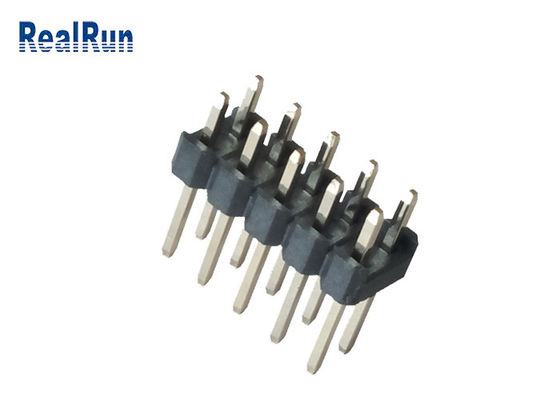 Заголовок PBT LCP Pin соединителя PA6T 2*5P заголовка строки 30% GF PH2.54 двойной