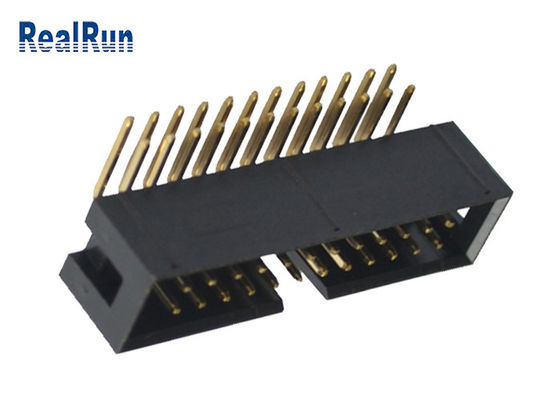 Латунный Pin DC3A LCP соединителя UL94V-0 PBT заголовка коробки PA6T R/A 24