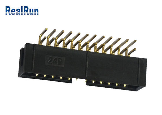 Латунный Pin DC3A LCP соединителя UL94V-0 PBT заголовка коробки PA6T R/A 24