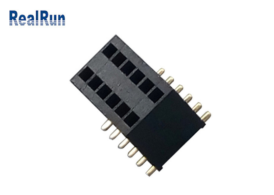 Тип контакт тангажа SMD соединителя 1.27mm заголовка PA6T женский меди светомассы