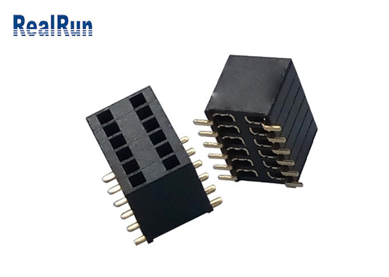 Тип контакт тангажа SMD соединителя 1.27mm заголовка PA6T женский меди светомассы