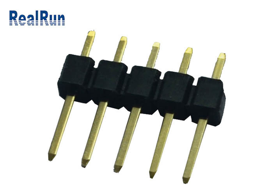 Соединитель заголовка Pin PCB прекращение припоя контакта тангажа 2,54 mm латунное