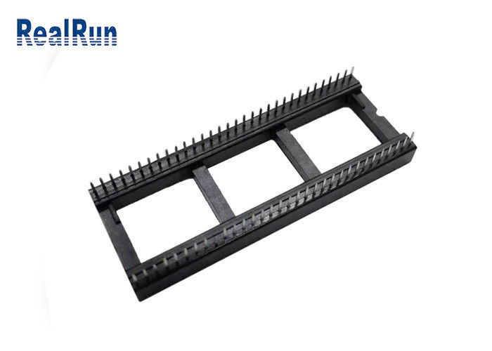 Бронза светомассы ПОГРУЖЕНИЯ PBT UL94V-0 соединителя гнезда текста PCB 64P 1.778mm Ic