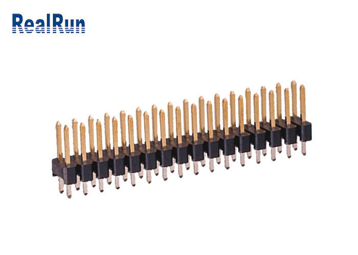 Латунная строка двойника UL94V-0 соединителя 2.54mm заголовка прямого Pin PA6T 180°